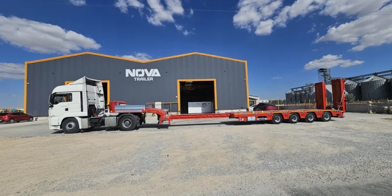 EXTENDABLE LOWBED technical drawing - Nova Trailer